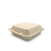 Biodegradable Sugarcane Pulp (P-SH09)9" Clamshell with Single Compartment