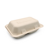 Biodegradable Sugarcane Pulp (P-SH89-2)9x6" Clamshell with 2 Compartment