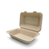 Biodegradable Sugarcane Pulp (P-SH89)9x6" Clamshell with 3 Compartment