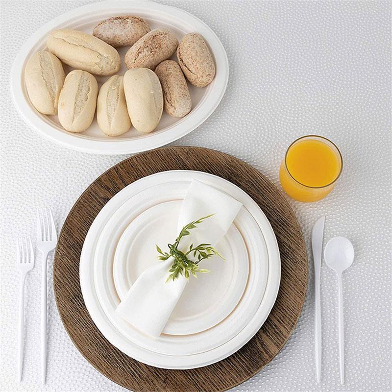Biodegradable 7" Round Plant Fibre Plate 