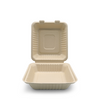 Biodegradable Sugarcane Pulp (P-SH08)8" Clamshell with Single Compartment