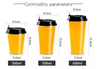Clear Disposable Plastic Bubble Tea PP Injection Cup with Lid