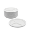 Biodegradable 10" Round Plant Fibre Plate with 3 Compt