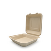 Biodegradable Sugarcane Pulp (P-SH09)9" Clamshell with Single Compartment