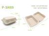 Biodegradable Sugarcane Pulp (P-SH89)9x6" Clamshell with 3 Compartment