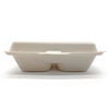 Biodegradable Sugarcane Pulp 8" Clamshell with 2 Compartment