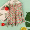 Colorful Custom Printed Disposable Biodegradable Drinking Paper Straws