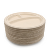 Biodegradable 9" Round Plant Fibre Plate with 3 compt 