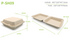 Biodegradable Sugarcane Pulp (P-SH09)9" Clamshell with Single Compartment