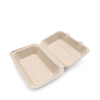 Biodegradable Sugarcane Pulp (P-SH89)9x6" Clamshell with 3 Compartment