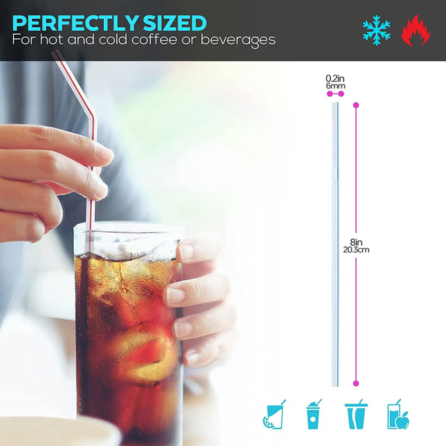 Classic Bendable Disposable Flexible Plastic Drinking Straws for Juice Cola