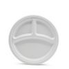 Biodegradable 10" Round Plant Fibre Plate with 3 Compt