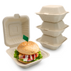 Biodegradable Sugarcane Pulp (P-HB) 6" Hamburger Box 