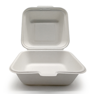 Biodegradable Sugarcane Pulp 6 inch Hamburger Box