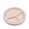 Biodegradable 9" Round Plant Fibre Plate with 3 compt 