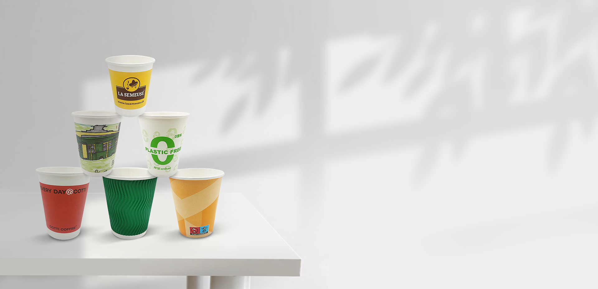 Banner of Nanjing Haolyland Packaging Material Technology Co., Ltd. showcasing over 10 years of expertise in catering with high-tech, disposable compostable products like Bagasse tableware, paper cups, biodegradable straws, cutlery, and bags.