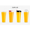 Clear Disposable Plastic Bubble Tea PP Injection Cup with Lid
