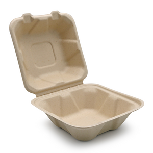 Biodegradable Sugarcane Pulp(A-HB) 6" Hamburger Box 