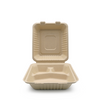 Biodegradable Sugarcane Pulp (P-SH08-3)8" Clamshell with 3 Compartment