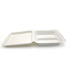 Biodegradable Sugarcane Pulp 8" Clamshell with 2 Compartment