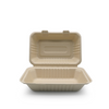 Biodegradable Sugarcane Pulp (P-SH89)9x6" Clamshell with 3 Compartment