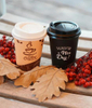Disposable Coffee Cups with Lids and Straws - 16 Oz (90 Set) Togo Hot Paper Coffee Cup with Lid to Go for Beverages Espresso Tea