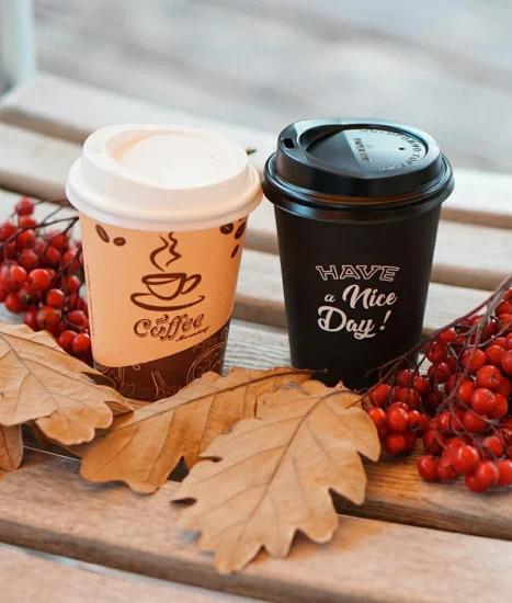Disposable Coffee Cups with Lids and Straws - 16 Oz (90 Set) Togo Hot Paper Coffee Cup with Lid to Go for Beverages Espresso Tea