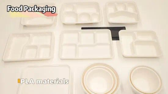 Bagasse Plate Disposable Sugarcane Food Container Hamburger Sugar Cane